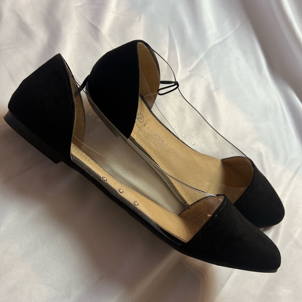Chinese Laundry Black Suede Pointed Toe Flats